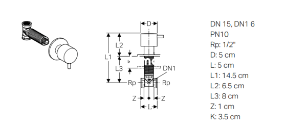 Geberit Ankastre Stop Valf