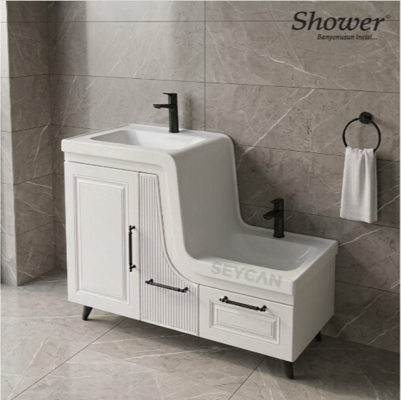 Shower Ceylin Abdest Dolabı Kapaklı Sistem