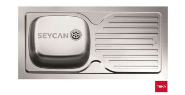 Teka İnfant OB 1B 1D Sağ Damlalıklı Mikro Keten Dokulu Çelik Evye