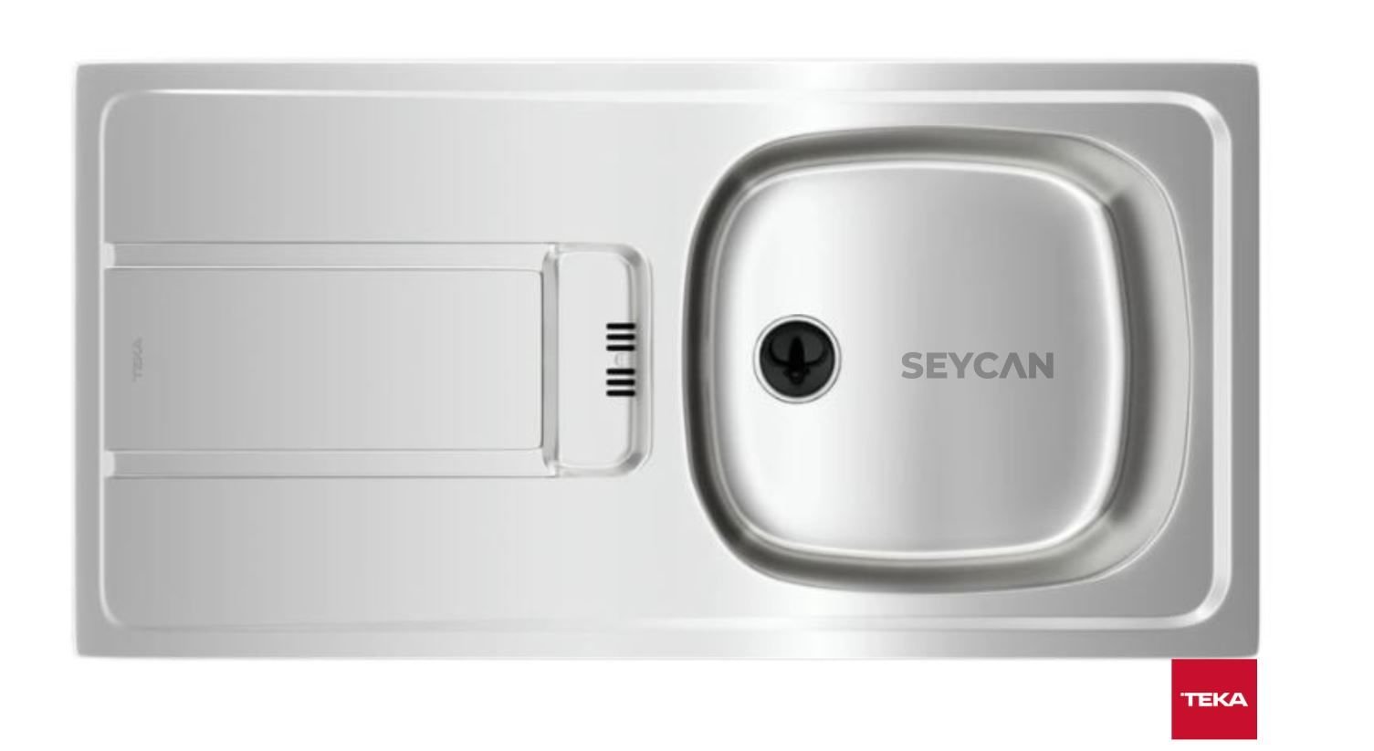 Teka Gravıty 45 E-XM 1B 1D Sol Damlalıklı Parlak Yüzey Çelik Evye