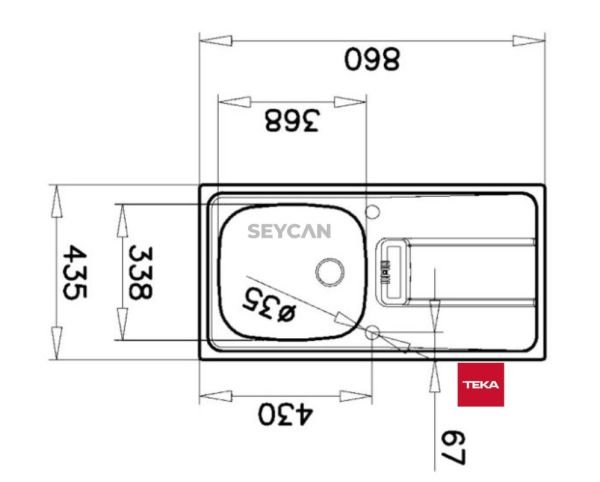 Teka Gravıty 45 E-XM 1B 1D Sağ Damlalıklı Parlak Yüzey Çelik Evye