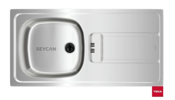 Teka Gravıty 45 E-XM 1B 1D Sağ Damlalıklı Parlak Yüzey Çelik Evye