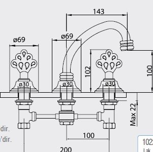 Eca Osmanlı Ankastre Lavabo Bataryası