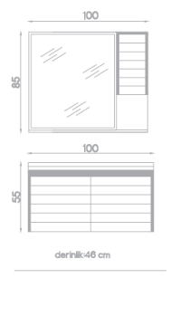 Orka New Ezine Banyo Dolabı 100 cm