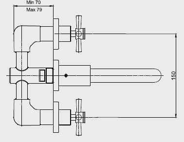 Eca Quadrille Duvardan Ankastre Lavabo Bataryası