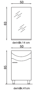 Orka Ürgüp Banyo Dolabı 50cm