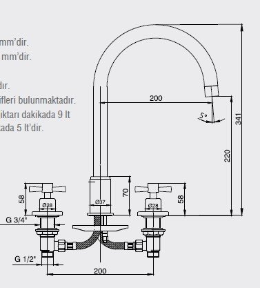 Eca Quadrille Ankastre Lavabo Bataryası
