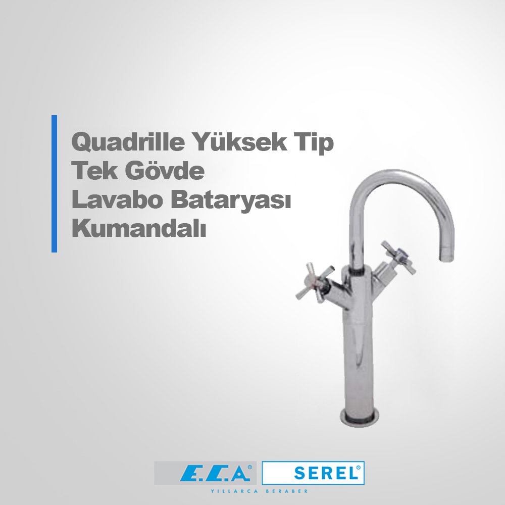 Eca Quadrille Yüksek Tip Lavabo Bataryası