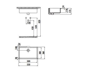 TP738 38X51 cm Tezgahaltı Lavabo