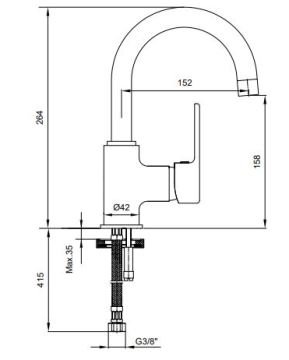 ECA Vera Lavabo Bataryası Krom