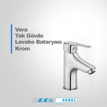 ECA Vera Tek Gövde Lavabo Bataryası Krom