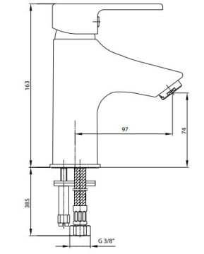 ECA Vera Tek Gövde Lavabo Bataryası Krom