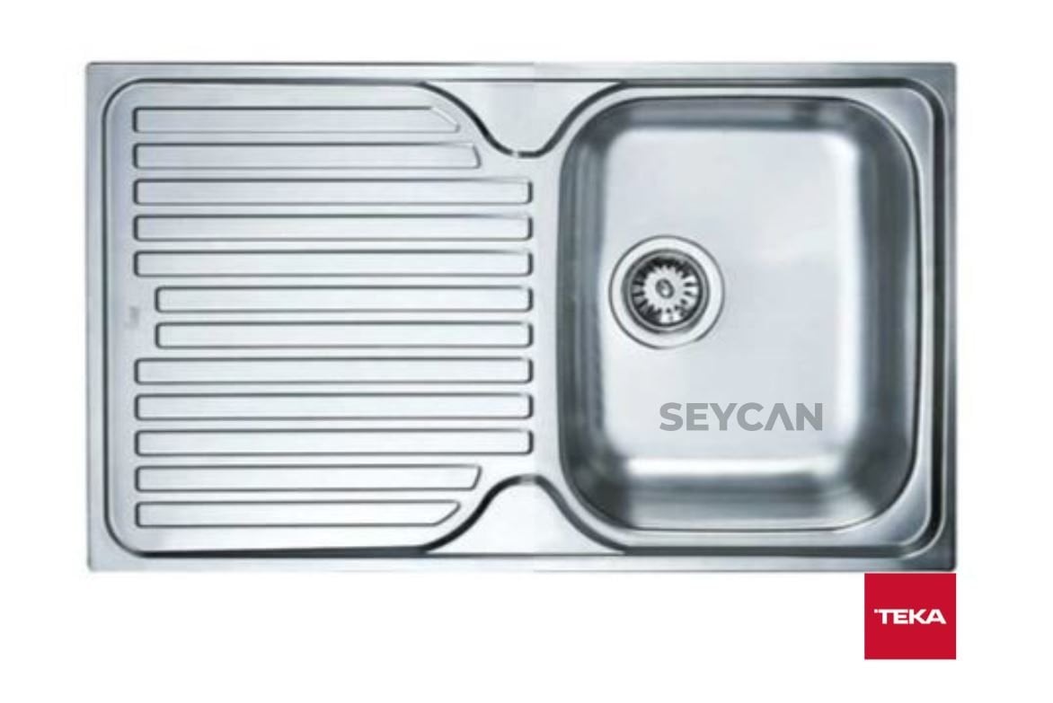 Teka Prıncess 50 1B 1D Sol Damlalıklı Parlak Yüzey Çelik Evye