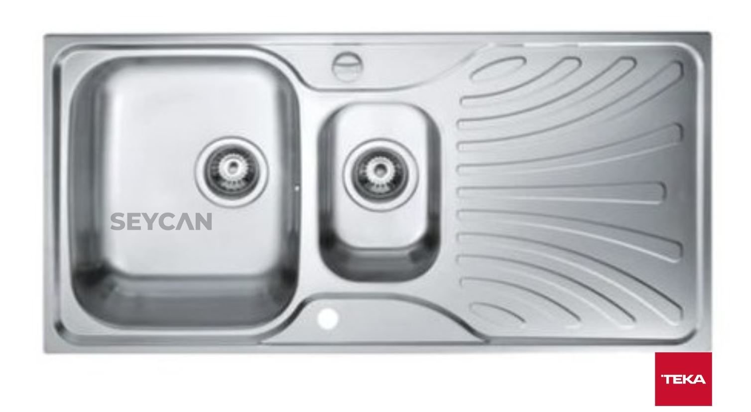 Teka Nerıssa 60 1¹/2B 1D Sağ Damlalıklı Mikro Keten Dokulu Çelik Evye