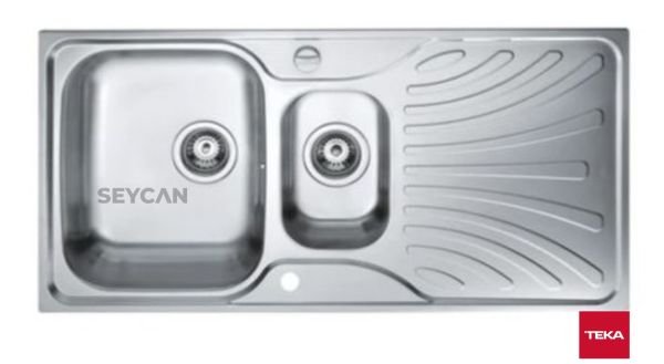 Teka Nerıssa 60 1¹/2B 1D Sağ Damlalıklı Mikro Keten Dokulu Çelik Evye