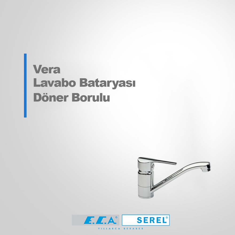 ECA Vera Lavabo Bataryası Döner Borulu Krom