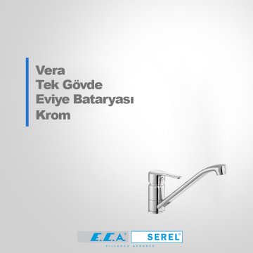 ECA Vera Tek Gövde Evye Bataryası Krom