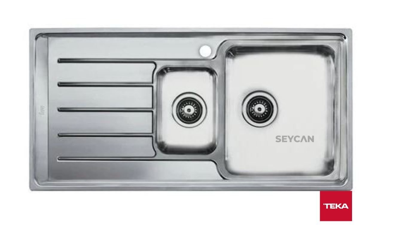 Teka Vıtae 60 B 1¹/2B 1D Sol Damlalıklı Mikro Keten Dokulu Çelik Evye