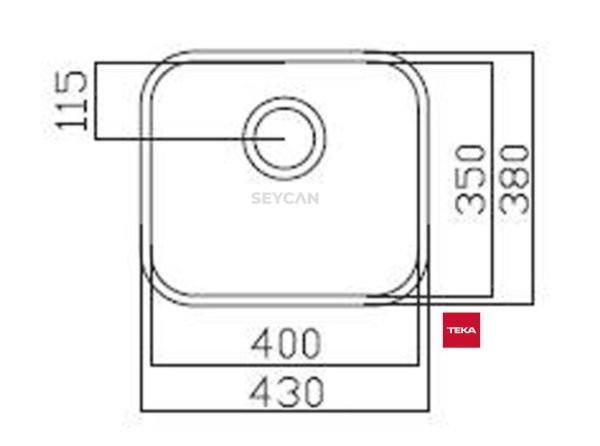 Teka BE 400.350 1B Parlak Yüzey Çelik Evye
