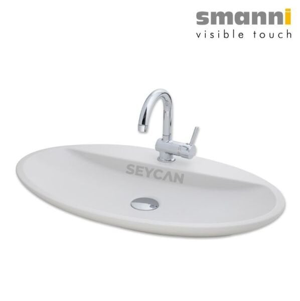 Smanni Sarin BD Mat Beyaz Oval Tezgah Üstü Lavabo