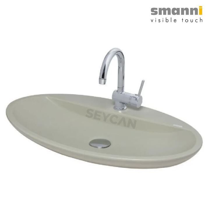 Smanni Sarin BD Mat Çağla Yeşil Oval Tezgah Üstü Lavabo