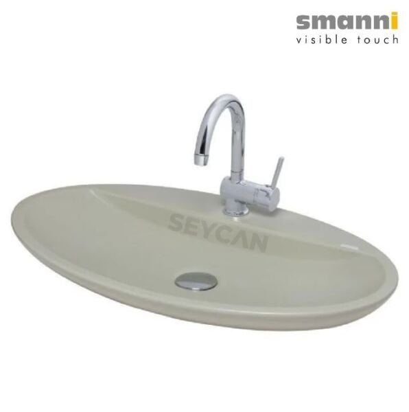 Smanni Sarin BD Mat Çağla Yeşil Oval Tezgah Üstü Lavabo