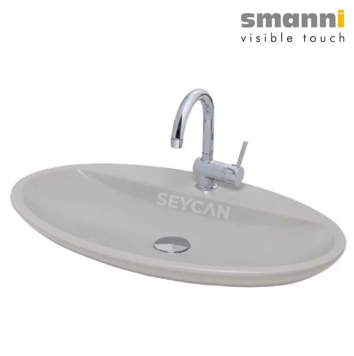 Smanni Sarin BD Mat Gri Tezgah Üstü Lavabo