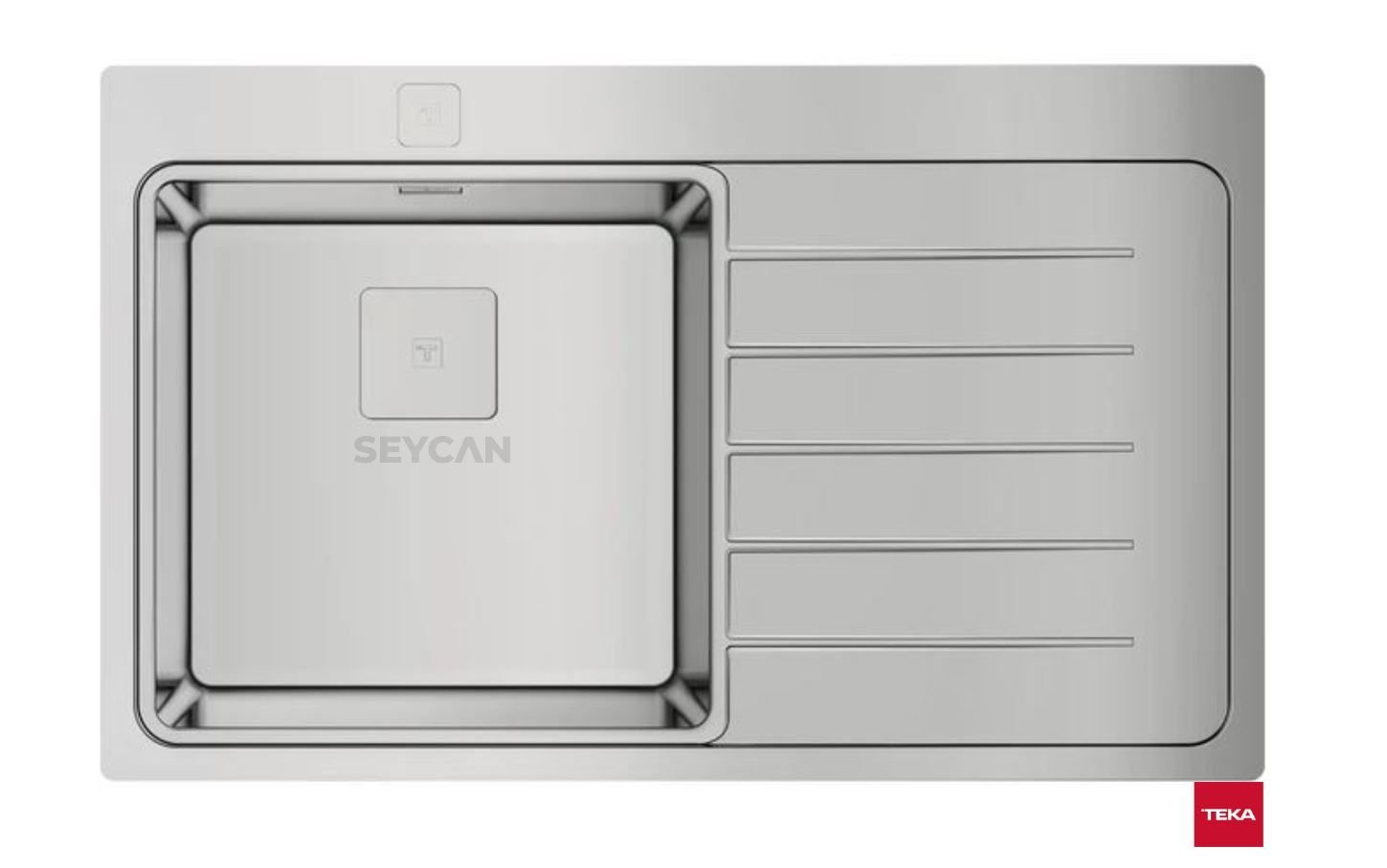 Teka Zenıt RS15 1B 1D Sağ Damlalıklı Parlak Yüzey Çelik Evye