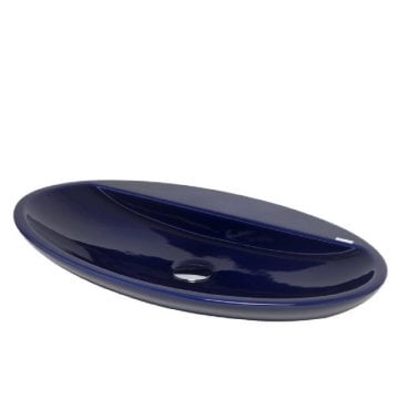 Smanni Sarin - Lacivert Oval Tezgah Üstü Lavabo