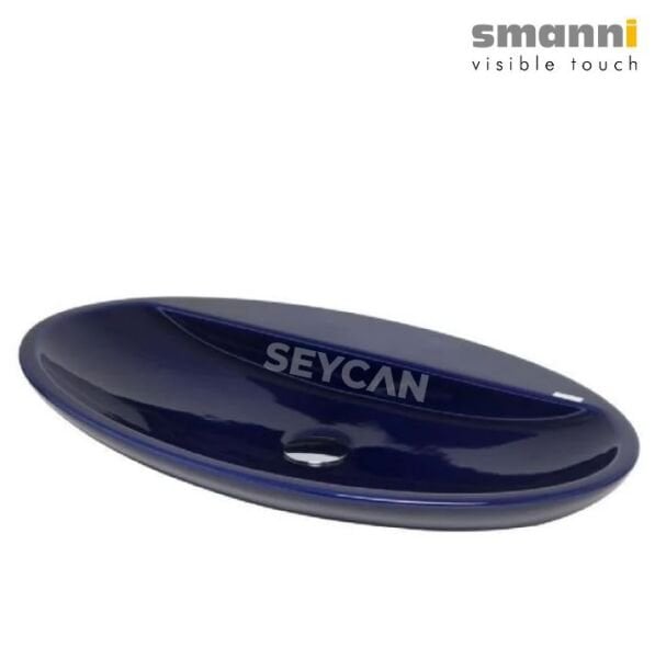 Smanni Sarin Lacivert Oval Tezgah Üstü Lavabo