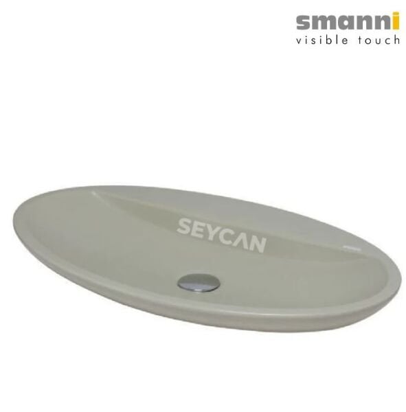 Smanni Sarin Mat Çağla Yeşil Oval Tezgah Üstü Lavabo