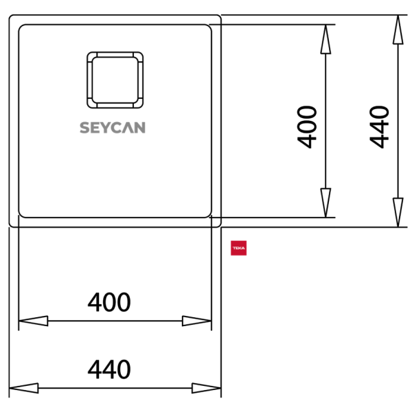 Teka Flexlınea RS15 40.40 Parlak Yüzey Çelik Evye