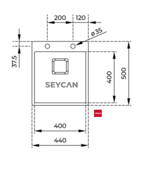 Teka Flexlınea RS15 40.40 Parlak Yüzey Çelik Evye