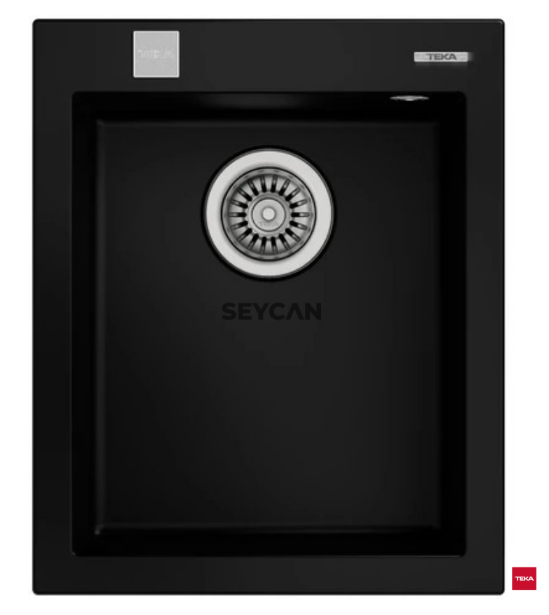 Teka Forsquare 34.40 TG Siyah Tegranite Evye