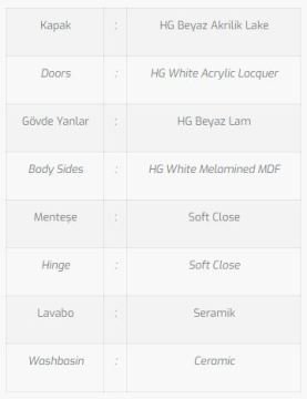 Acadia 100 V2 Banyo Dolabı