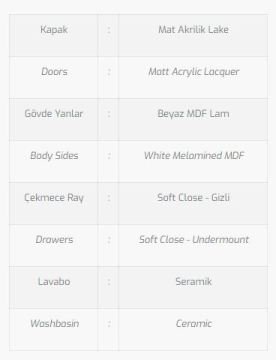 Efes 100 V1 Banyo Dolabı