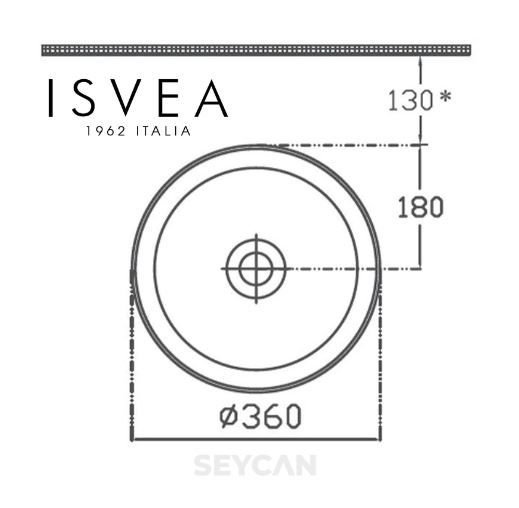 İsvea Ion Tezgah Üstü Lavabo 36 cm Antrasit