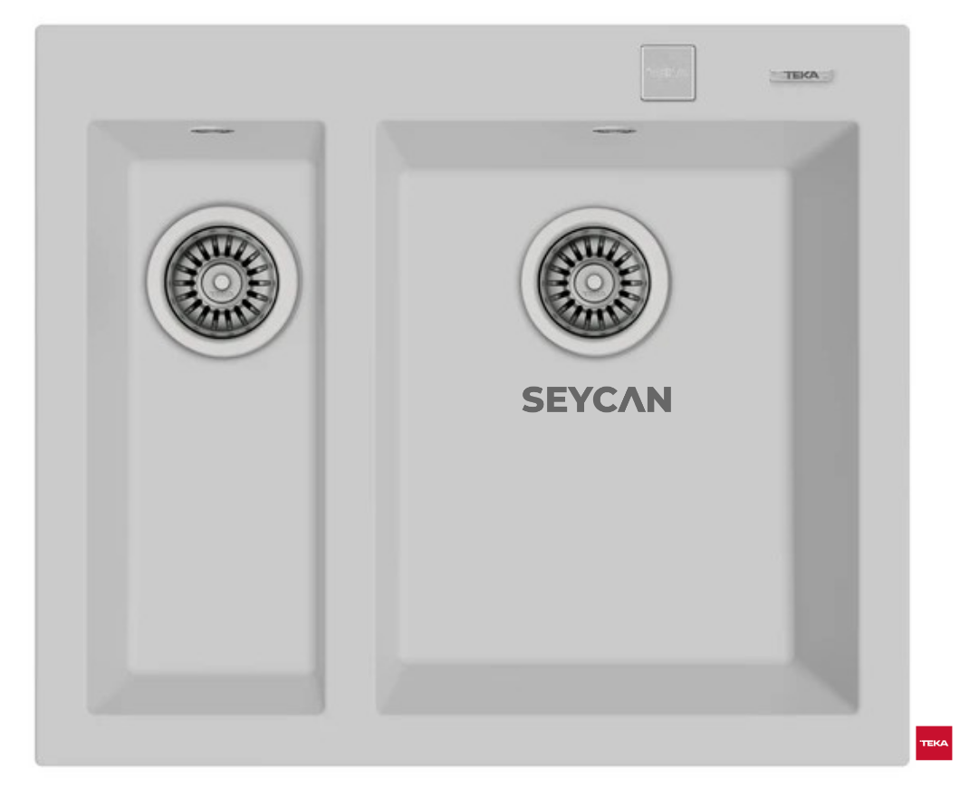 Teka Forsquare 590 TG Arctic White Tegranite Evye