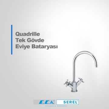 ECA  Quadrille Tek Gövde Evye Bataryası Krom