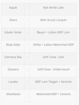 Moderno 140 V1 Banyo Dolabı