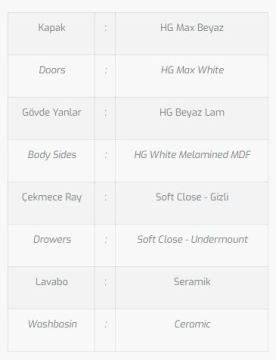 Hazar 70 V1 Banyo Dolabı