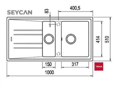 Teka Stone 60 B-TG Bej Tegranite Evye