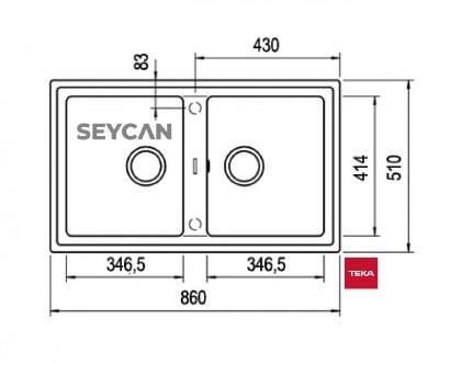 Teka Stone 90 B-TG Beyaz Tegranite Evye