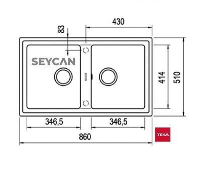 Teka Stone 90 B-TG Bej Tegranite Evye