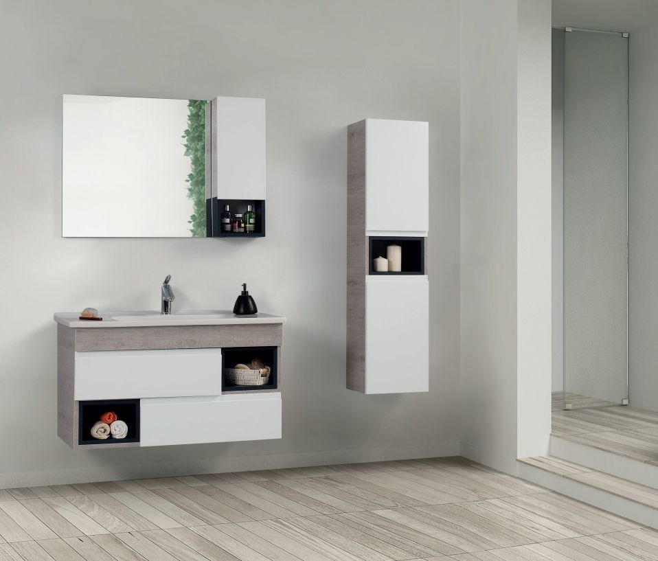 Badella Karasu 100 D1 C1 Banyo Dolabı