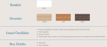Orka Banyo Bronze Collection Enez 80 cm Banyo Dolabı