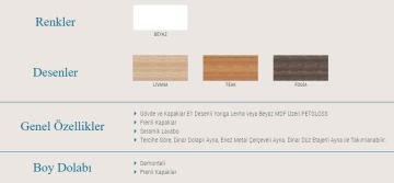 Orka Banyo Bronze Collection Enez 60 cm Banyo Dolabı