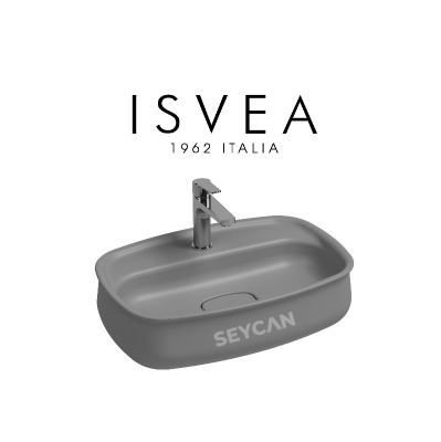 İsvea Fluido Tezgah Üstü Lavabo 60 cm Taş Gri