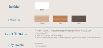 Orka Banyo Bronze Collection Dinar 100 cm Banyo Dolabı