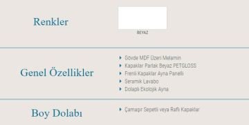 Orka Banyo Bronze Collection Bafa 95 cm Banyo Dolabı